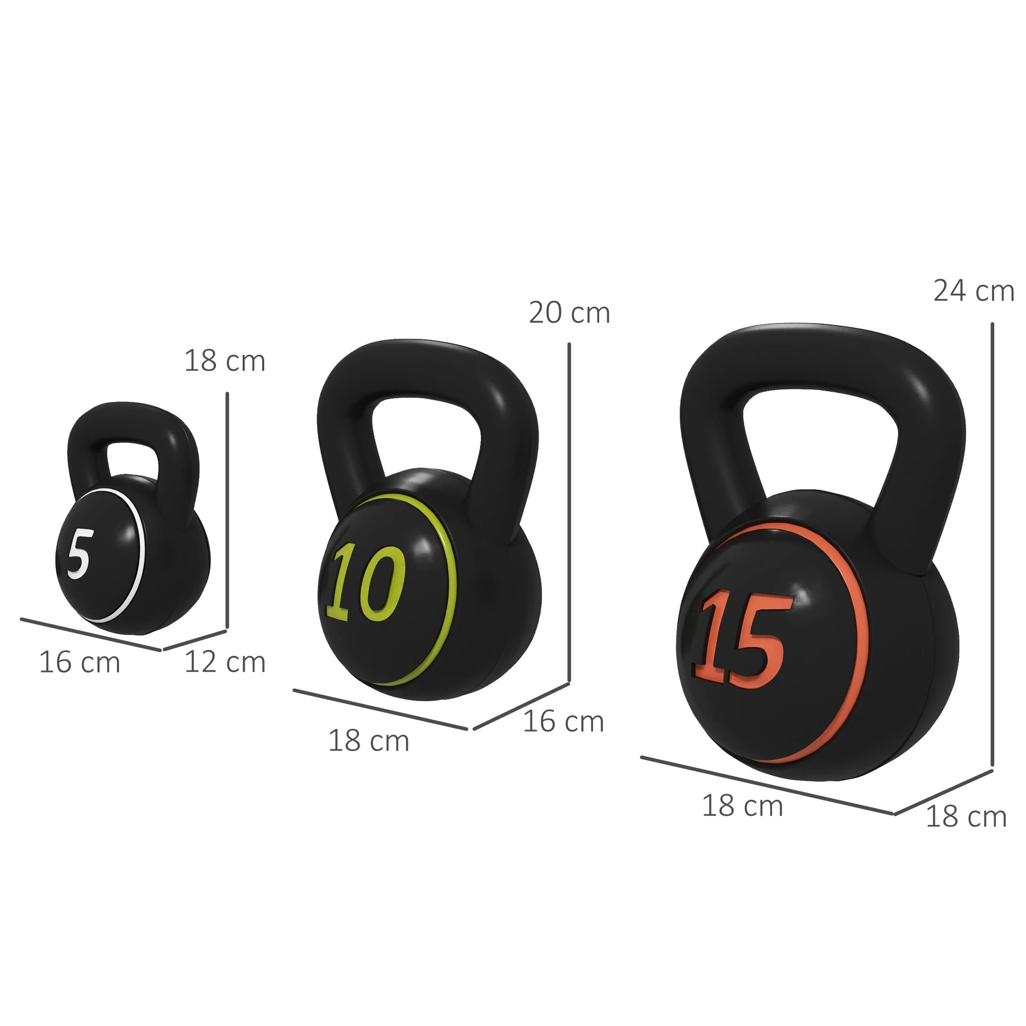 Three Piece Kettlebell Set with Tray